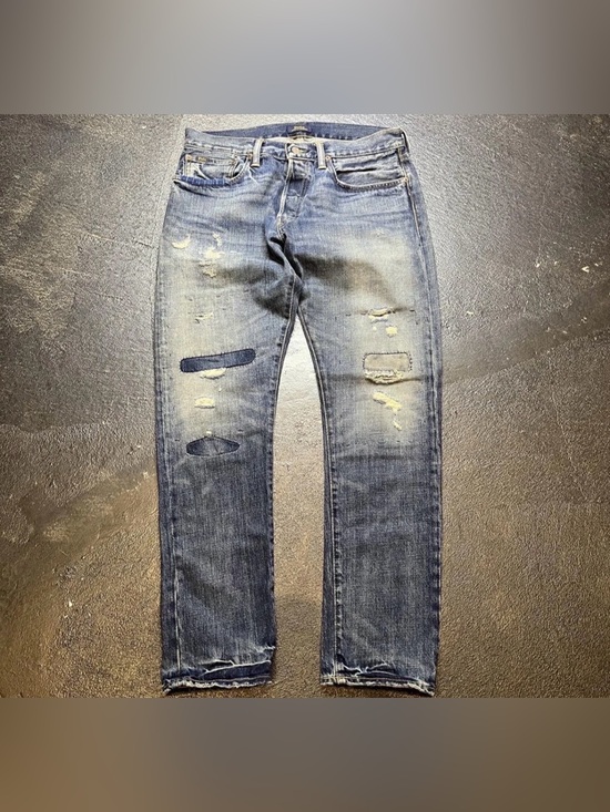 Polo Ralph Lauren Other - Polo Ralph Lauren Men’s 33x32 Varick Slim Straight Distressed Patchwork Jeans